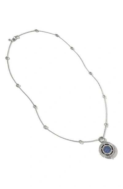 Shop John Hardy Moon Door Pendant Necklace In Blue