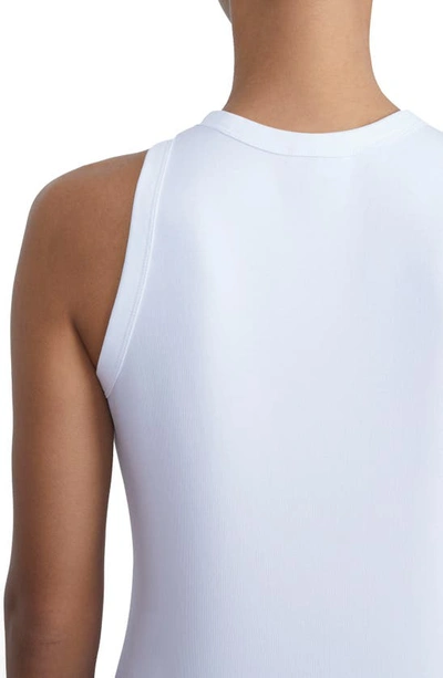 Lafayette 148 Swiss Cotton Rib Racerback Tank In White