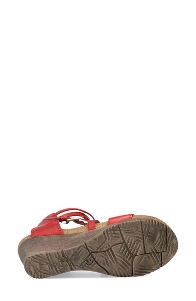 Miz Mooz Shay Strappy Wedge Sandal In Scarlet Leather