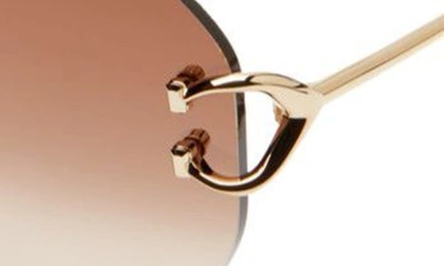 Cartier 58mm Gradient Rectangular Sunglasses In Gold