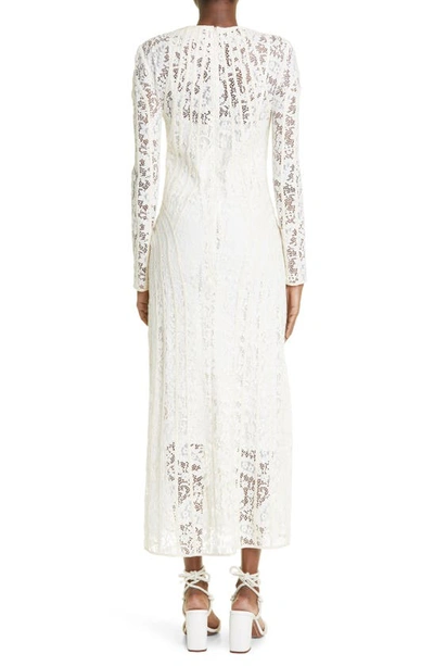 Shop Zimmermann Devi Long Sleeve Cotton Blend Lace Dress In Cream