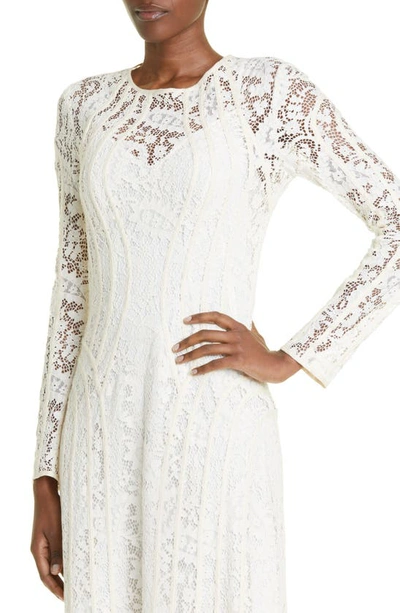 Shop Zimmermann Devi Long Sleeve Cotton Blend Lace Dress In Cream