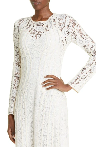 Zimmermann Devi Lace Long-sleeve Midi Dress In Cream