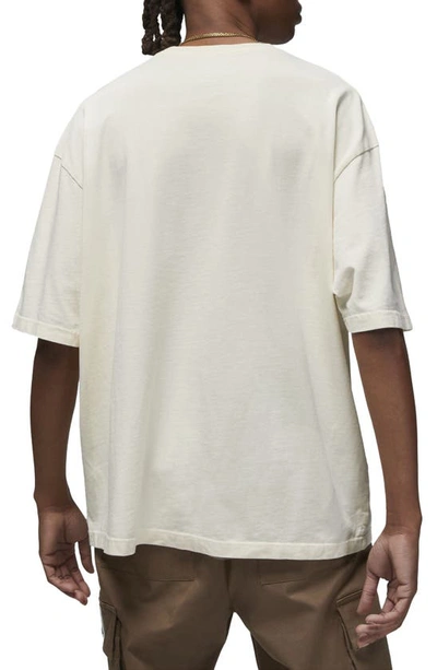 Shop Jordan Flight Essentials Oversize Cotton T-shirt In Pale Ivory