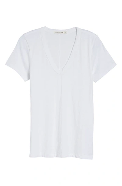 Shop Rag & Bone The Vee Slub Cotton T-shirt In Brightwht