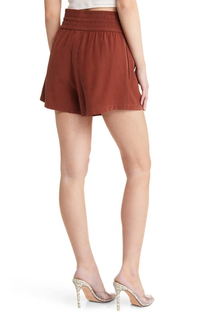 Shop Open Edit Tie Waist Pull-on Shorts In Rust Cherry