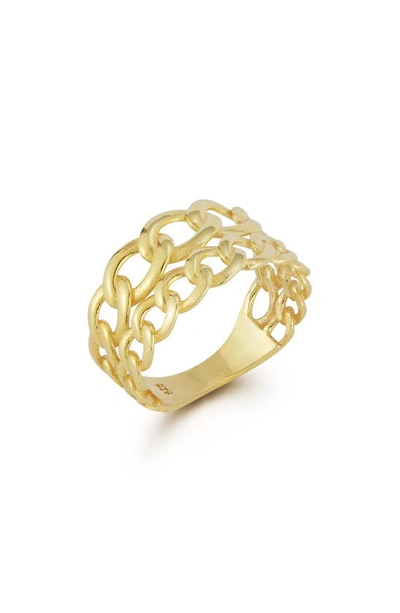 Chloe & Madison Chloe And Madison 14k Over Silver Double Curb Stack Ring In Gold