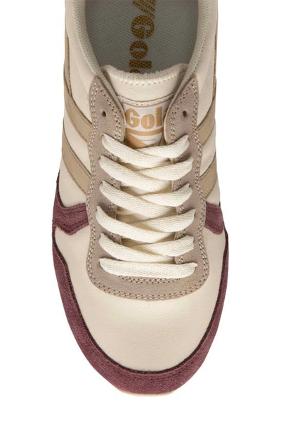 Shop Gola Classics Daytona Quadrant Sneaker In White/ White/ Gold/ Pink