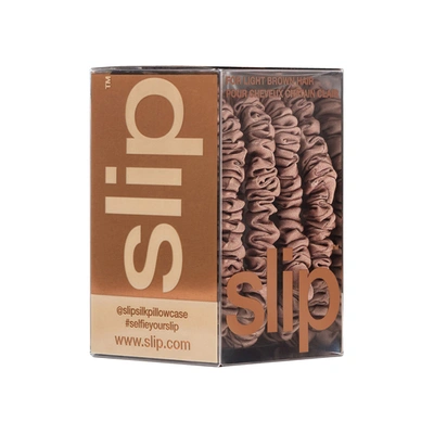 Slip Skinny Scrunchies In Light Brown