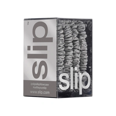 Shop Slip Skinny Scrunchies In Silver