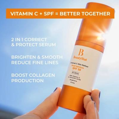 Shop Beautystat Universal C Skin Refiner Vitamin C Serum + Spf 50 Mineral Sunscreen In Default Title
