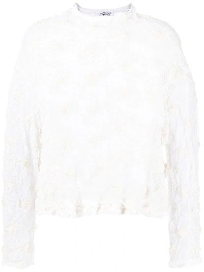 Shop Comme Des Garçons Comme Des Garçons Comme Des Garcons Comme Des Garcons Women Floral Embroidered Top In White