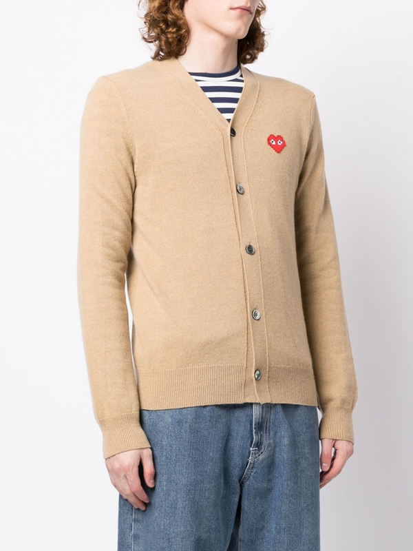 Comme Des Garçons Play fine-knit wool cardigan - Brown