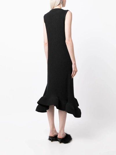 Shop Melitta Baumeister Women Foam Ruffle Dress In Black Structured Jersey
