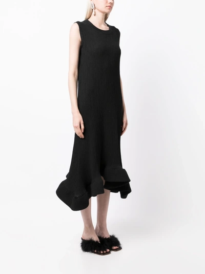 Shop Melitta Baumeister Women Foam Ruffle Dress In Black Structured Jersey