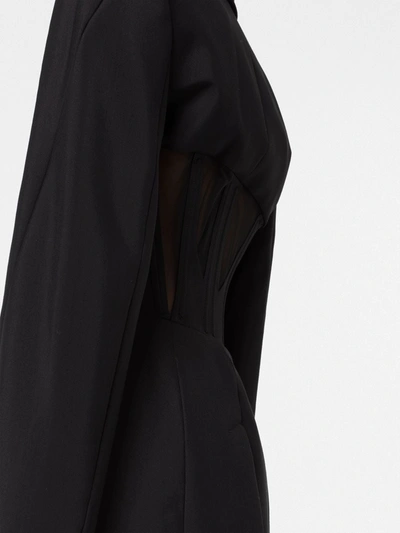 Shop Mugler Women Cut Out Detail Blazer In Black/black B1999