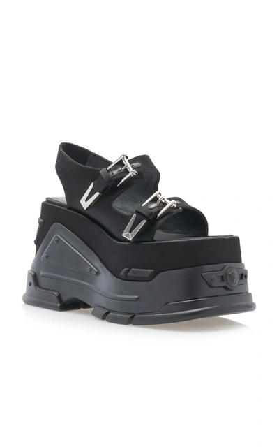 Shop Versace Women Platform Sandal T. 120 In 1b00p Black-palladium