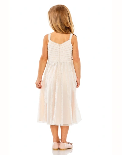 Shop Mac Duggal Girls Sleeveless Ruffle Tiered Mini Dress In Oyster