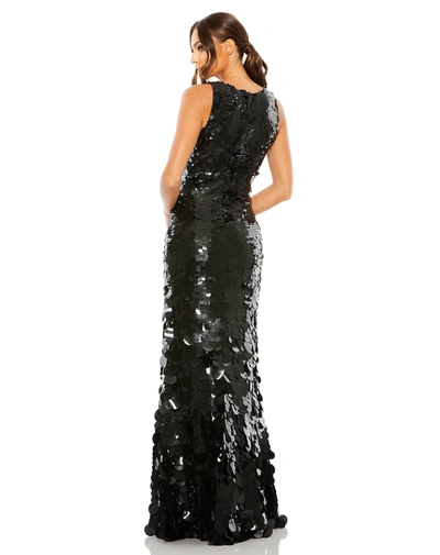 Shop Mac Duggal Sleeveless Disc Sequin Gown In Black