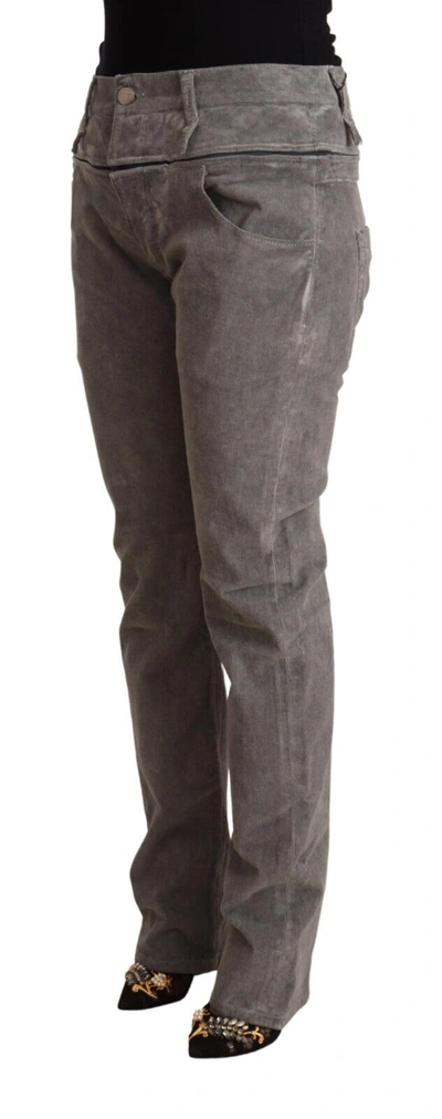 Shop Acht Gray Cotton Straight Fit High Waist Women's Pants