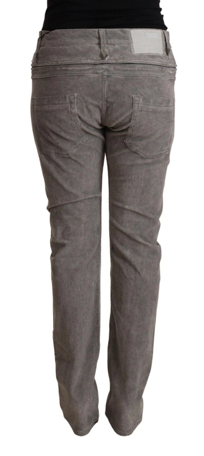 Shop Acht Gray Cotton Straight Fit High Waist Women's Pants