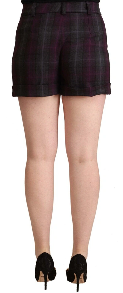 Shop Bencivenga Multicolor Checkered Mid Waist Folded Hem Women's Shorts