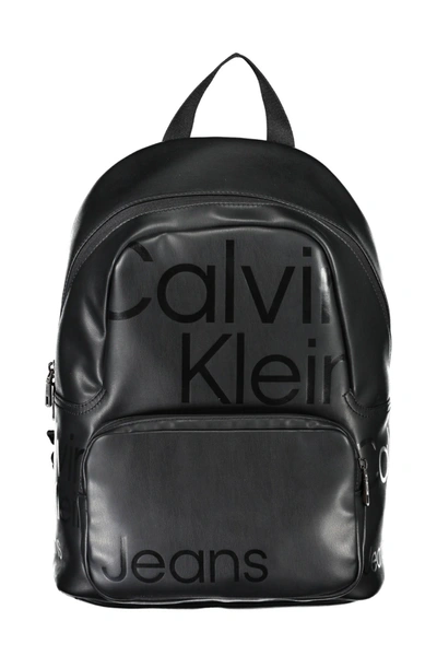 Calvin Klein Black Polyurethane Men's Backpack | ModeSens