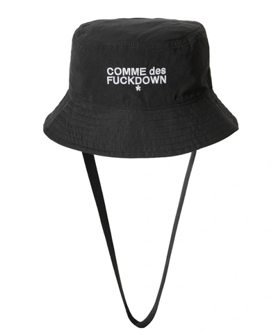 Shop Comme Des Fuckdown Black Polyester Hats &amp; Men's Cap