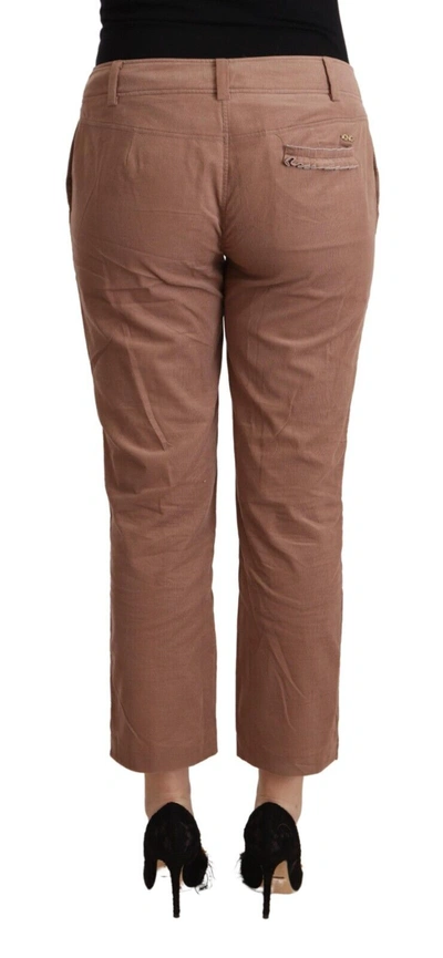 Shop Costume National Brown Cotton Tapered Cropped Women's Pants