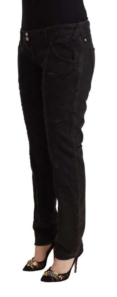 Shop Cycle Black Cotton Distressed Low Waist Slim Fit Denim Women's Jeans