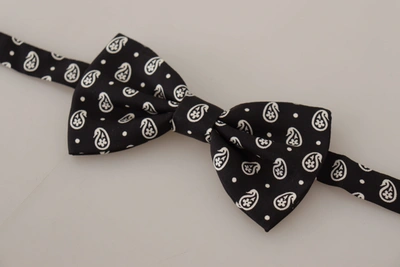 Shop Dolce & Gabbana Black Fantasy Pattern Adjustable Neck Papillon Bow Men's Tie
