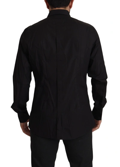 Shop Dolce & Gabbana Black Gold Slim Fit Tuxedo Dress Men's Shirt