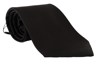 Shop Dolce & Gabbana Black Solid Classic 100% Silk Neckmen's Accessory Men's Tie In Gray