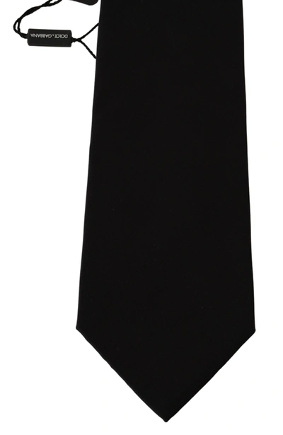 Shop Dolce & Gabbana Black Solid Classic 100% Silk Neckmen's Accessory Men's Tie In Gray