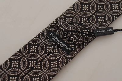 Shop Dolce & Gabbana Black White Fantasy Print Silk Adjustable Accessory Men's Tie