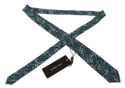 Shop Dolce & Gabbana Blue Circle Fantasy Print Silk Adjustable Accessory Men's Tie