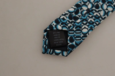 Shop Dolce & Gabbana Blue Circle Fantasy Print Silk Adjustable Accessory Men's Tie