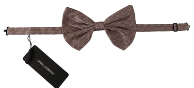 Shop Dolce & Gabbana Gray Fantasy Print Adjustable Neck Papillon Bow Men's Tie