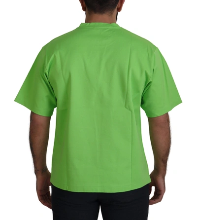 Shop Dolce & Gabbana Green Cotton Dg Channel Top Men's T-shirt