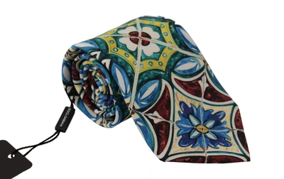 Shop Dolce & Gabbana Multicolor Majolica Accessory 100% Silk Men's Necktie