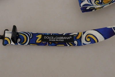 Shop Dolce & Gabbana Multicolor Majolica Print Adjustable Papillon Bow Men's Tie