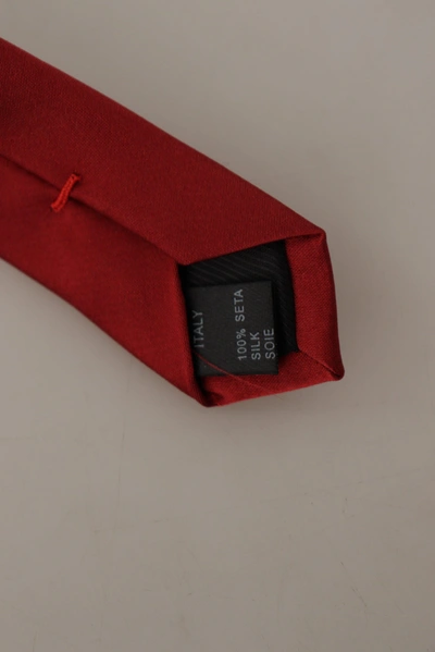 Shop Dolce & Gabbana Red Solid Print 100% Silk Adjustable Accessory Men's Necktie