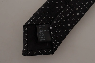 Shop Dolce & Gabbana White Black Polka Dots Neckmen's Accessory 100% Silk Men's Tie