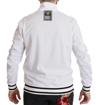 Shop Dolce & Gabbana White Dg D.n.a. Zipper Stretch Men's Sweater
