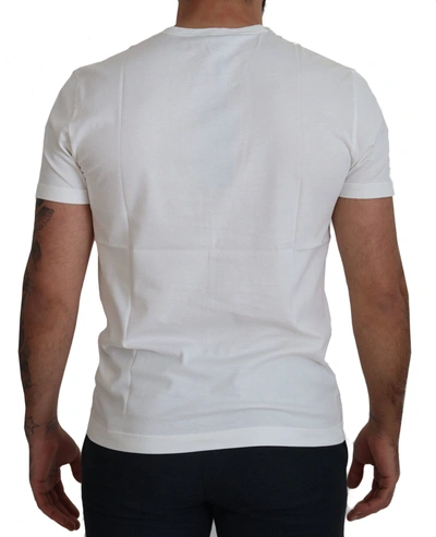 Shop Dolce & Gabbana White Logo Cotton Amor Magister Men's T-shirt