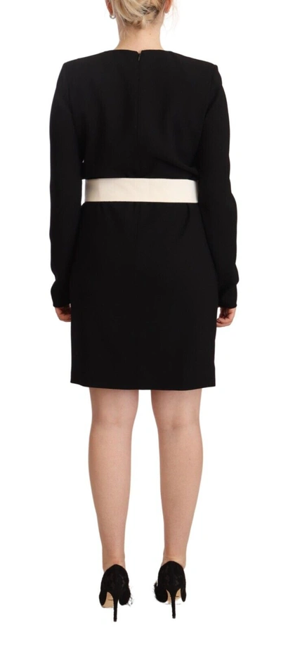 Shop Givenchy Black Wool Long Sleeves Belted Mini Sheath Women's Dress