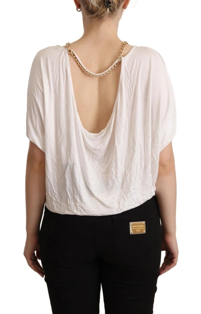 Shop Guess By Marciano White Short Sleeves Gold Chain T-shirt Women's Top
