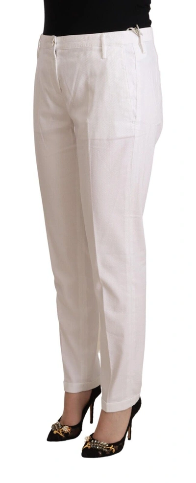 Shop Jacob Cohen White Mid Waist Tapered Birgitte Women's Pants