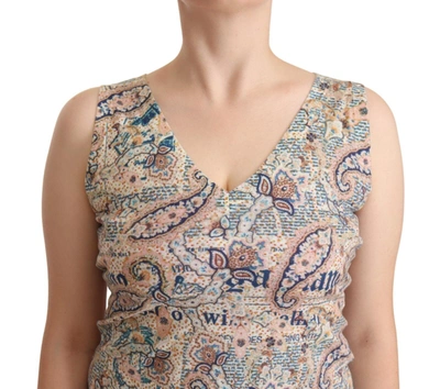 Shop John Galliano Multicolor Cotton Sleeveless V-neck Tank Women's Top