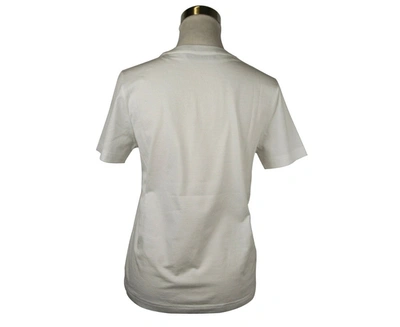 Shop Mcm Women's White Cotton Short Sleeve Plaque Logo Print T-shirt